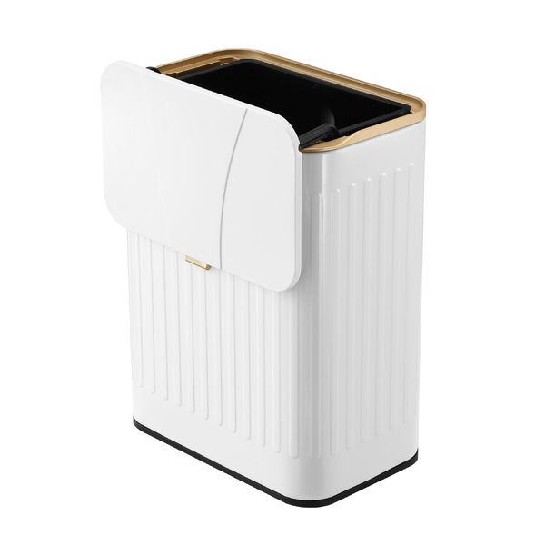 8L Rubbish Trash Bin Kitchen Garbage Waste Dustbin Recycling Compost Can Under Sink Countertop Hanging White Plastic