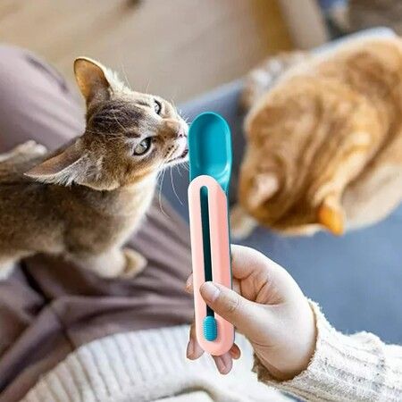 Cat Strip Spoon Liquid Food Feeder Pets,Pet Feeding Spoon, Cat Strip r s Feeder Multi Functional Food Dispenser