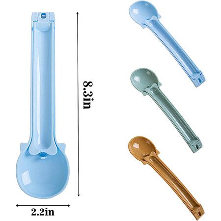 Cat Scoop with Squeeze Strap, Multi-Functional Cat Food Scoop, Wet Food Scoop, Cat Bar Shoveler (Blue)