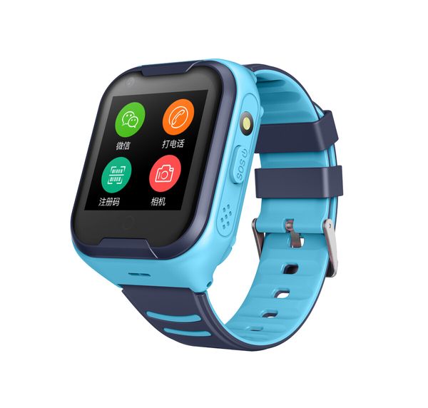 Kids GPS Smart Watch 4G, Waterproof Smartwatch for Phone with GPS Tracker, Touch Screen Video Call Real-time Tracking Camera, SOS Alarm Pedometer Color Blue