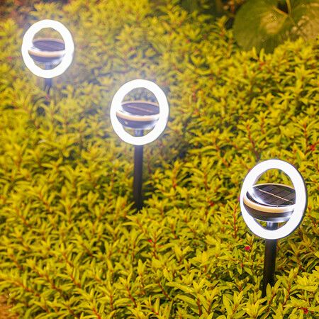 2x12LED 45-Degree Rotatable Head Efficient Solar Lawn Light  Adjustable  2V 40mAh Automatic Light Control Sustainable Outdoor Lighting Yard Garden