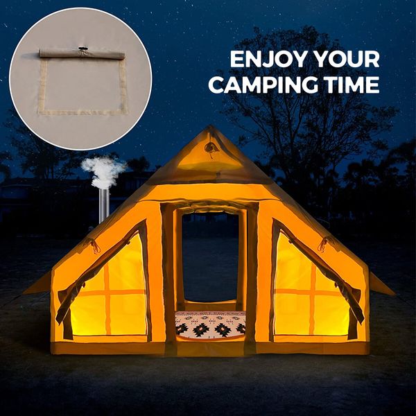 Inflatable Air Tent Blow Up Party Camping 4 Person Glamping Family 4 Season Winter Outdoor XL Easy Setup Sun Water Proof Oxford Pump 3x2x2.1m