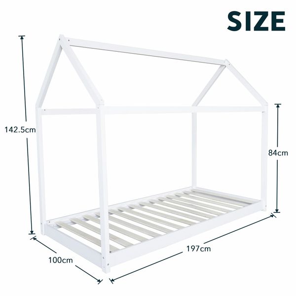 Bed Frame Wooden Single Size Timber House Wood Mattress Base Platform Kids Bedroom Furniture