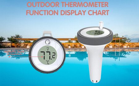 Pool Thermometer Floating Easy Read Digital, Wireless Pool Thermometer for Swimming Pool, Spa, Tubs and Ponds