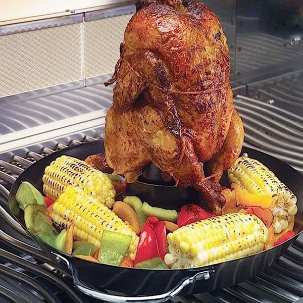 Beer Can Chicken Roaster Rack, Stainless Steel Turkey Standing Holder for Grill Oven BBQ