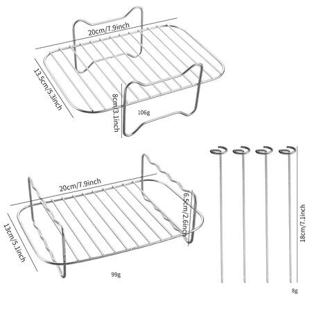 Air Fryer Grilling Rack for Ninja AF300/400 Stainless Steel Rack