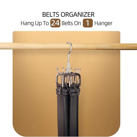 Belt Hanger, Belt Rack Closet Accessories Organizer, Hanging Holder Storage Hook