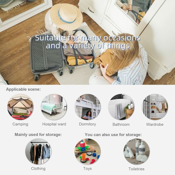 4 Tiers Portable Hanging Travel Shelves Bag Packing Cube Organizer Suitcase Storage Large Capacity (Beige XL)