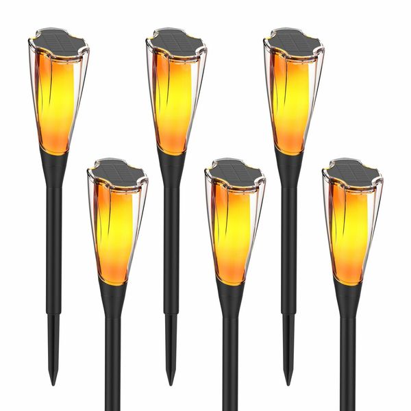 4Pack Solar Flame Torch,Outdoor Lights with Flickering Flame, Waterproof Solar Lights for Garden Decor Pathway Patio Yard