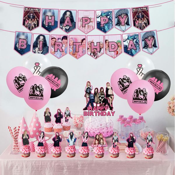 48pcs BLACKPINK Cake Toppers Cupcake Toppers Cake Decorations,BLACKPINK Birthday Party Supplies Decorations