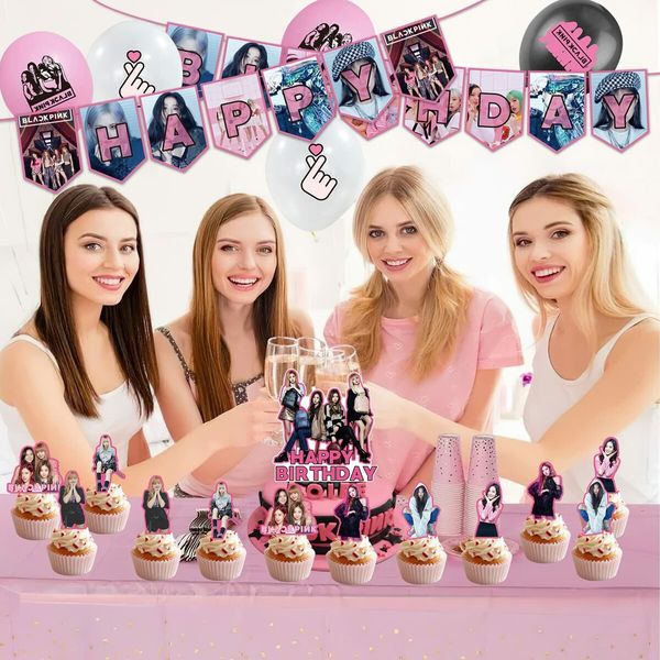 48pcs BLACKPINK Cake Toppers Cupcake Toppers Cake Decorations,BLACKPINK Birthday Party Supplies Decorations