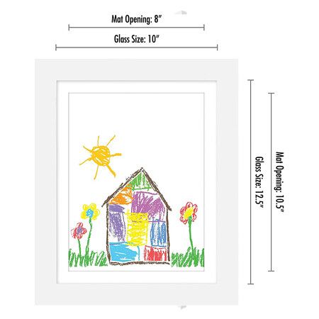 Kids Art Frames, Front Opening Kids Artwork Frames 10 x 12.5 inch White