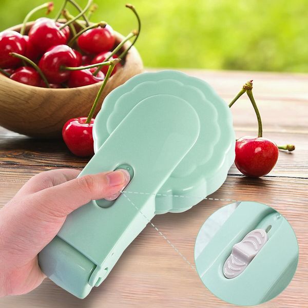 Cherry Pitter, 6 Cherries seed remover, Portable Cherry Core Remover, Kitchen Gadget Olive Seeder(Light green)