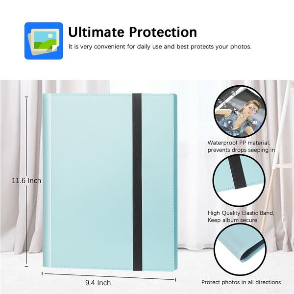 432 Pockets Photo Album for Fujifilm Instax Mini Camera,Polaroid Camera,for Fujifilm Instax Mini 11 12 9 40 Evo Liplay 8 7+ Instant Camera,Photo Album for Polaroid Kodak HP Zink 2x3" Photo (Light Blue)