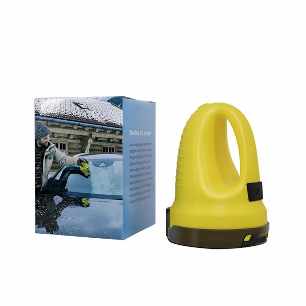 Electric Ice Scraper Multifunction Easy to Use Car Windshield Deicer Defrost Clean Tools For Car New Yellow