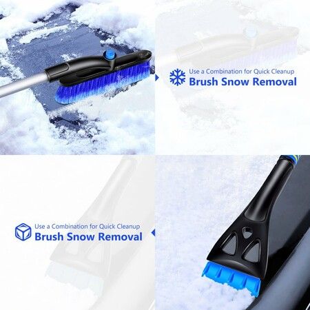 Snow Brush with Pivot Head Windshield Scraper Brush Retractable Winter Ice Remover