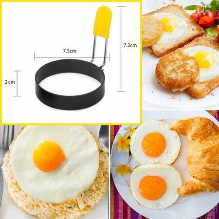 4 PackEgg Ring for Frying Eggs and English Muffin, Round Egg Shaper Mold