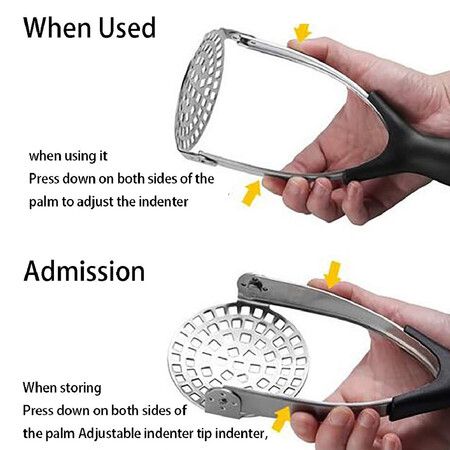 Potato Masher Stainless Steel Household Press Folding Potato Juicer Kitchen Gadget Manual Tools