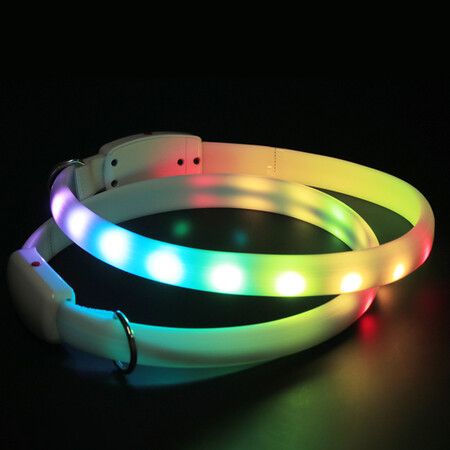 11 Colors LED USB Rechargeable Dog Collar LED Light Night Safety Glowing Collar Pet Luminous Flashing Necklace Anti-Lost Harnesses