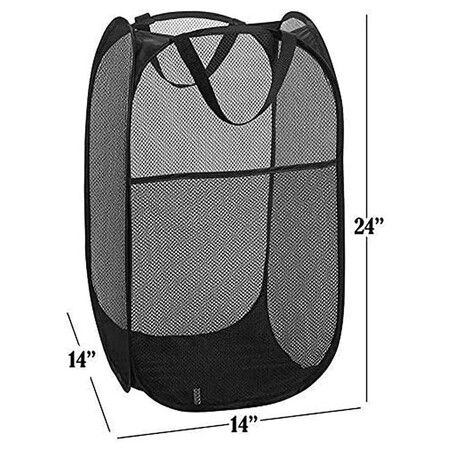 Mesh Pop Up Laundry Basket with Handles Portable Durable Collapsible Storage Collapsible Laundry Bags for Kids Room College Dorm or Travel