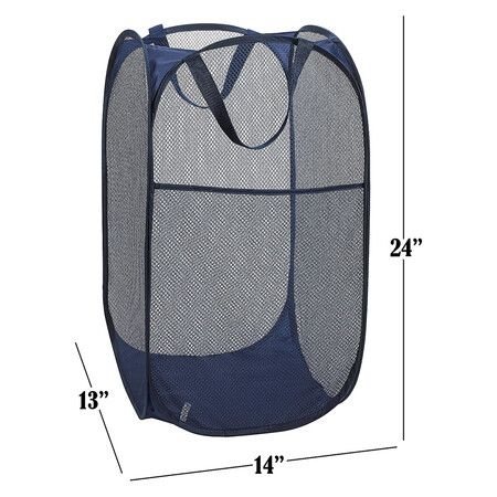 2 Pack Mesh Pop Up Laundry Basket with Handles Portable Durable Collapsible Storage Collapsible Laundry Bags for Kids Room College Dorm or Travel