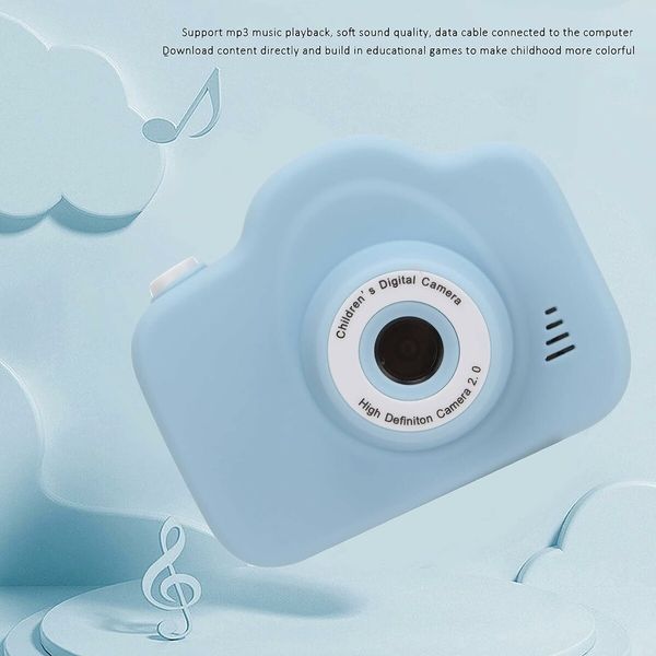 Cartoon Mini Camera, 15 Filters Kids Gift Child Camera 200W Pixels for Kids(Sky Blue)