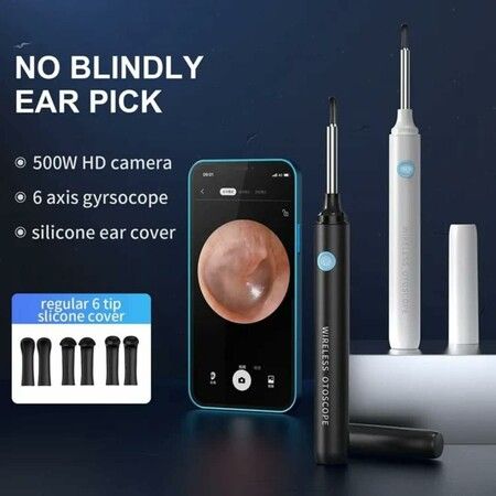 Ear Wax Cleaner, Wireless Camera, Connect Phone Directly via WiFi, Crystal Clear Images