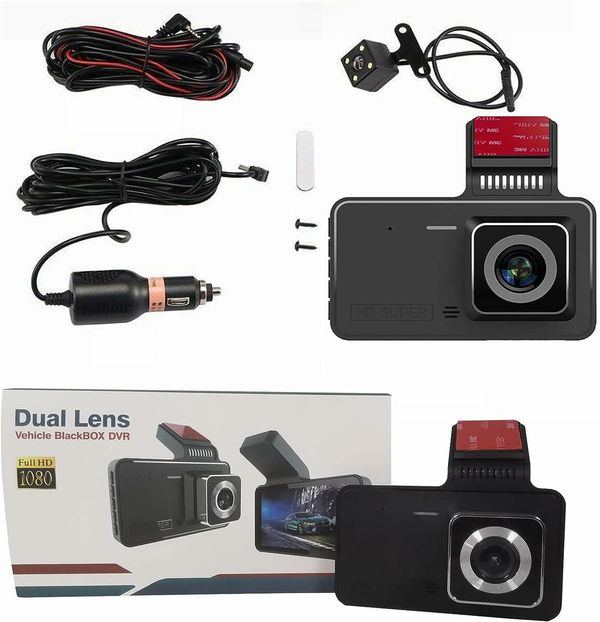 4.0 Inch Dash Cam Car Dvr 24 Hours Hd 1080p Dash Cam Dual Lens Video Recorder