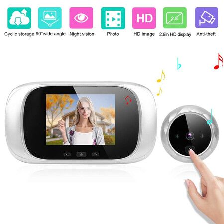 2.8in Digital Door Viewer, Home Video Doorbell, TFT LCD Visual Door Viewer for Home