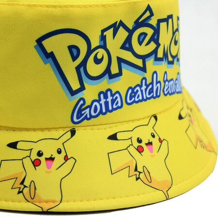 Pikachu Panama Hat Cartoon Fisherman Cap Anime Cute Big Ear Kids Bucket Hat Summer Outdoor Sun Protection Sunshade Hat 54-56cm