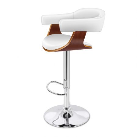 ALFORDSON 2x Bar Stool Joan Kitchen Swivel Chair Wooden Leather Gas Lift White