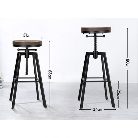 ALFORDSON 1x Bar Stool Retro Kitchen Vintage Chair Industrial Rustic Ezra