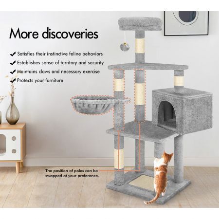 BEASTIE Cat Tree Scratcher Wood Scratching Post Tower Condo House Furniture 130