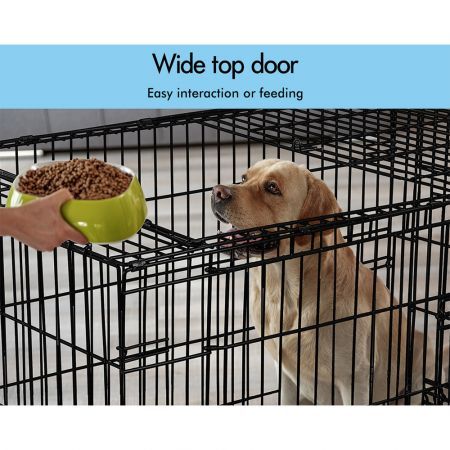 BEASTIE Dog Cage Pet Crate Kennel Cat Foldable Metal Playpen 24" Large