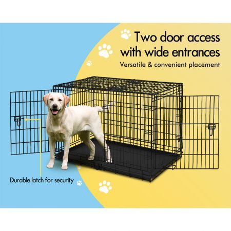 BEASTIE Dog Cage Pet Crate Kennel Cat Foldable Metal Playpen 24" Large