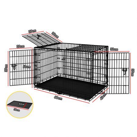 BEASTIE Dog Cage Pet Crate Kennel Cat Foldable Metal Playpen 24" Large