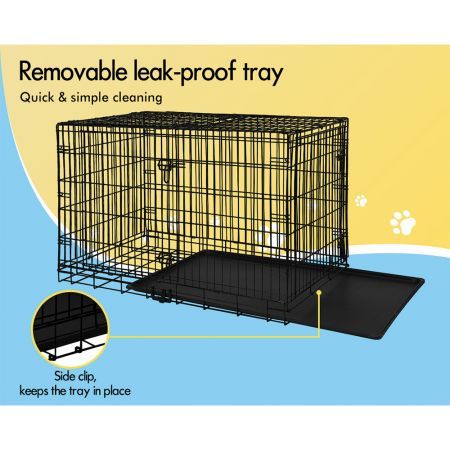 BEASTIE Dog Cage Pet Crate Kennel Cat Foldable Metal Playpen 30" Large