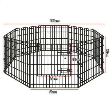 BEASTIE Pet Playpen Dog Panel Enclosure Metal Puppy Fence Exercise Pen 24"