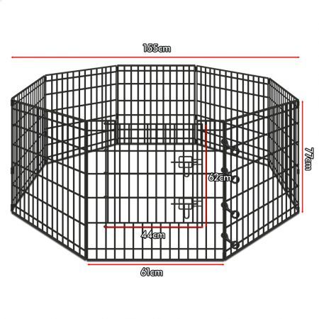 BEASTIE Dog Playpen Pet Metal Fence 8 Panel Enclosure Puppy Exercise Pen 30"