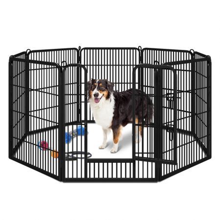 BEASTIE Dog Playpen Pet Fence 8 Panel Metal Enclosure Puppy Exercise 32"