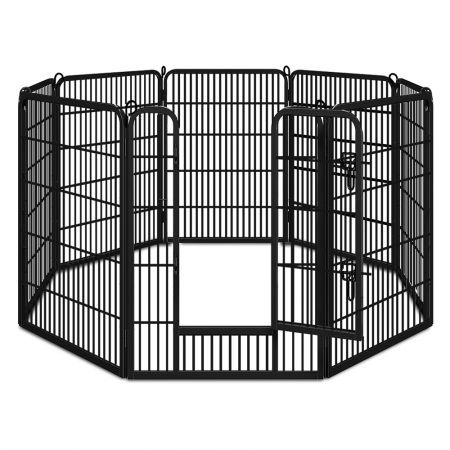 BEASTIE Dog Playpen Pet Fence Metal Panel Enclosure Puppy Exercise Pen 40" Large