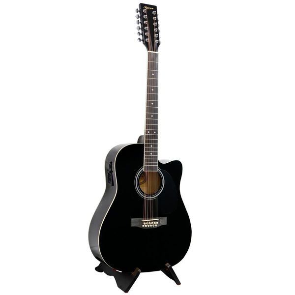 Karrera 12-String Acoustic Guitar with EQ - Black