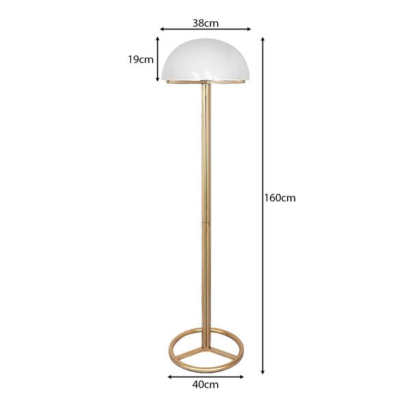 Sarantino Metal Floor Lamp in White Acrylic Shade