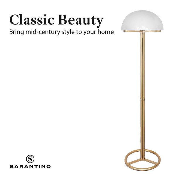 Sarantino Metal Floor Lamp in White Acrylic Shade