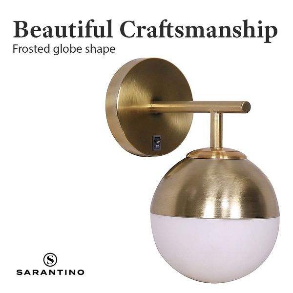 Sarantino Glass Wall Lamp in White Glass Shade