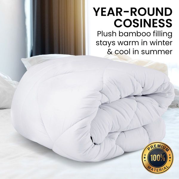 Laura Hill Microfibre Bamboo Comforter Quilt Doona 400GSM - Queen