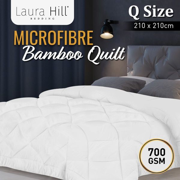 Laura Hill Microfibre Bamboo Comforter Quilt Doona 700GSM - Queen