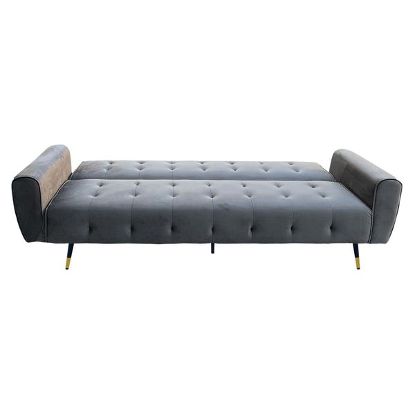 Sarantino Ava Tufted Velvet Sofa Bed  - Dark Grey