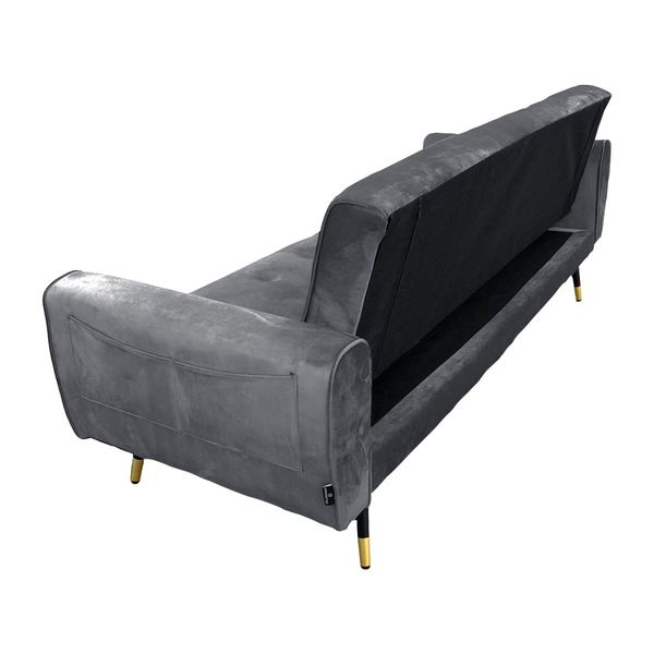 Sarantino Ava Tufted Velvet Sofa Bed  - Dark Grey