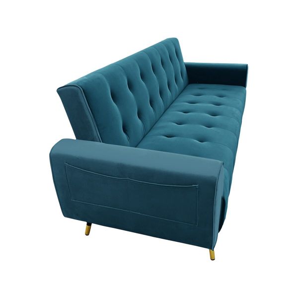 Sarantino Ava Tufted Velvet Sofa Bed  -Green